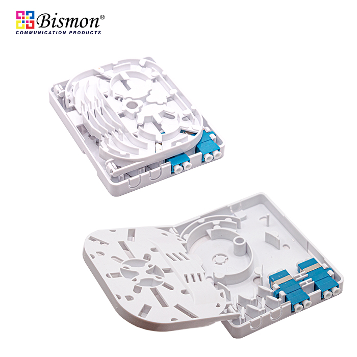 กล่องพักสายไฟเบอร์ออฟติก 2 Ports Fiber Optic Faceplate FTTx Box (กล่องเปล่า)
